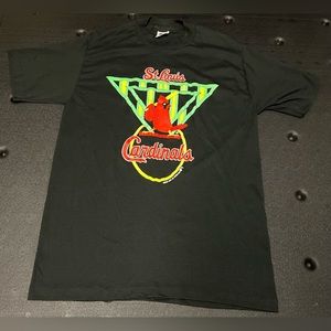 Vintage 80s St. Louis Cardinals Single Stitch T Shirt Trench Mfg. 50/50 USA L